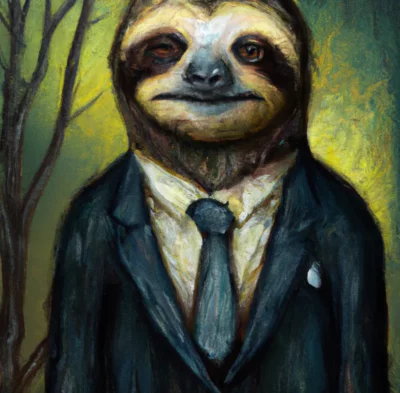 sloth in a suit