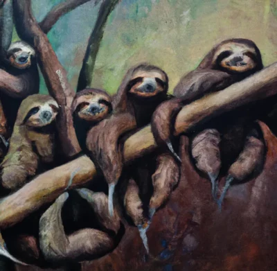 sloths in a queue