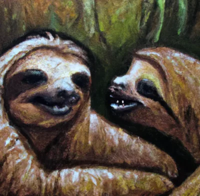 two sloths talking